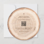 Invitation Bois rustique étable tout en un Mariage QR (Dos)