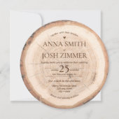 Invitation Bois rustique étable tout en un Mariage QR (Devant)
