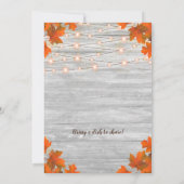 Invitation Bois rustique Feuille lumières à cordes Thanksgivi (Dos)