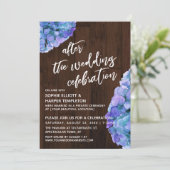 Invitation Bois Rustique & Fleurs Après la Fête de Mariage (Debout devant)