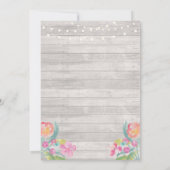 Invitation Bois rustique floral de fête d'anniversaire de (Dos)