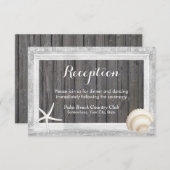 Invitation Bois rustique Frame Seashell Beach Réception de ma (Devant / Derrière)