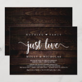 Invitation Bois Rustique, Fugue, Rien de Fantaisie Juste l'Am (Devant / Derrière)