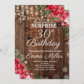 Invitation Bois Rustique hiver Surprise 30e anniversaire (Devant / Derrière)