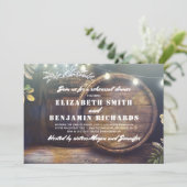 Invitation Bois rustique illumine le dîner de répétition de l (Debout devant)