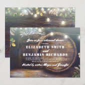 Invitation Bois rustique illumine le dîner de répétition de l (Devant / Derrière)