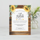 Invitation Bois rustique Je fais BBQ Fête des mariées tournes (Debout devant)