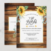 Invitation Bois rustique Je fais BBQ Fête des mariées tournes (Devant / Derrière)