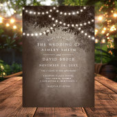 Invitation Bois rustique Lumières à chaîne d'arbre Mariage Br