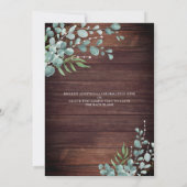Invitation Bois rustique Lumières de verdure Mariage Célébrat (Dos)
