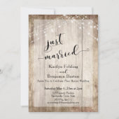 Invitation Bois rustique & Lumières, Mariés, Réception seulem (Devant)