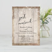 Invitation Bois rustique & Lumières, Mariés, Réception seulem (Debout devant)