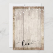 Invitation Bois rustique & Lumières, Mariés, Réception seulem (Dos)