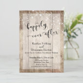 Invitation Bois Rustique & Lumières Réception de Mariage Heur (Debout devant)