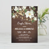 Invitation Bois rustique Magnolia Douche Couple du Sud (Debout devant)