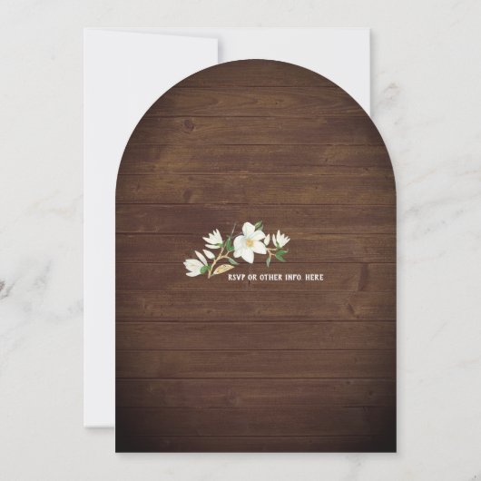 Invitation Bois rustique Magnolia éclaire le Mariage Sud (Dos)