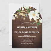 Invitation Bois rustique Magnolia éclaire le Mariage Sud (Devant)