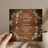 Invitation Bois Rustique Mariage de script de verdure
