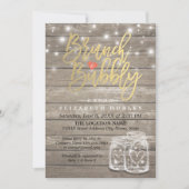 Invitation Bois rustique Mason Chaîne Jar Lumière Brunch & Bu (Devant)