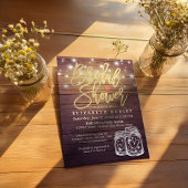 Invitation Bois rustique Mason Jar String Fête des mariées