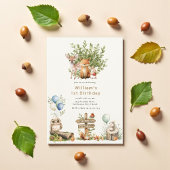 Invitation Bois rustique mignon Bébé animaux premier annivers