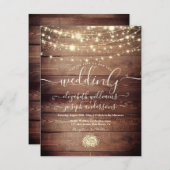 Invitation Bois rustique naturel et lumière blanche mariage à (Devant / Derrière)