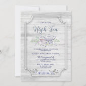 Invitation Bois rustique N'importe quel âge Thé élevé Anniver (Devant)