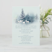 Invitation Bois rustique Noël Chèvres À feuillage persistant (Debout devant)