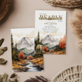 Invitation Bois rustique Nous Pouvons Attendre Baby Mountain