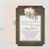 Invitation Bois rustique Orchidée blanche Floral Feuillage tr (Devant / Derrière)