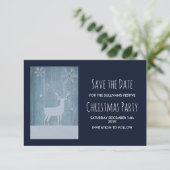 Invitation Bois rustique & Pays Cerfs Noël Enregistrer la dat (Debout devant)