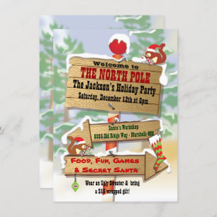 Invitation Bois rustique Pôle Nord Signes Fête