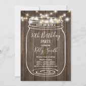 Invitation bois rustique, pot, fête d'anniversaire (Devant)