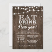 Invitation Bois rustique | Ring in the New Years Eve Party (Devant)