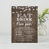 Invitation Bois rustique | Ring in the New Years Eve Party (Debout devant)