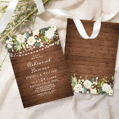 Invitation Bois rustique Roses blanches Hydrangea Dîner de ré