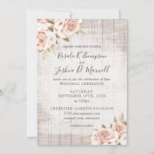 Invitation Bois rustique & Roses romantiques Shabby Chic Mari (Devant)