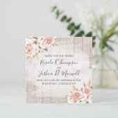 Invitation Bois rustique & Roses romantiques Shabby Chic Mari (Debout devant)