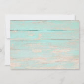 Invitation Bois rustique Roses turquoise Fête de fiançailles (Dos)