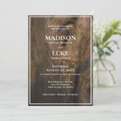 Invitation Bois rustique Simple minimaliste Mariage (Debout devant)