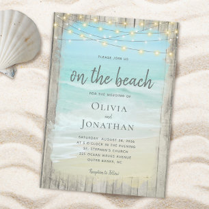 Invitation Bois Rustique Sur La Plage Chaîne Mariage