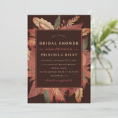 Invitation Bois rustique tombeau brun douche nuptiale (Debout devant)