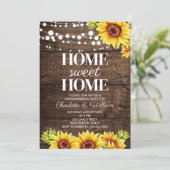 Invitation Bois Rustique Tournesol Maison Douce Maison (Debout devant)