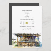 Invitation Bois Rustique Tropical Tiki Bar Plage Mariage (Devant / Derrière)