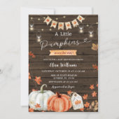 Invitation Bois rustique Un petit Citrouille est en route (Devant)