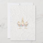 Invitation Bois rustique Unicorne rose rose pâle (Dos)