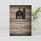 Invitation Bois rustique vieilli noir mariage de campagne de  (Debout devant)