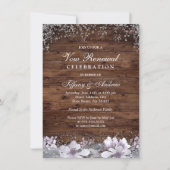 Invitation Bois rustique violet fleuri Vow Renouvellement Inv (Devant)