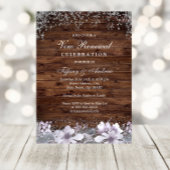 Invitation Bois rustique violet fleuri Vow Renouvellement Inv
