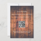 Invitation Bois rustique voyants Antler Code QR Mariage (Dos)